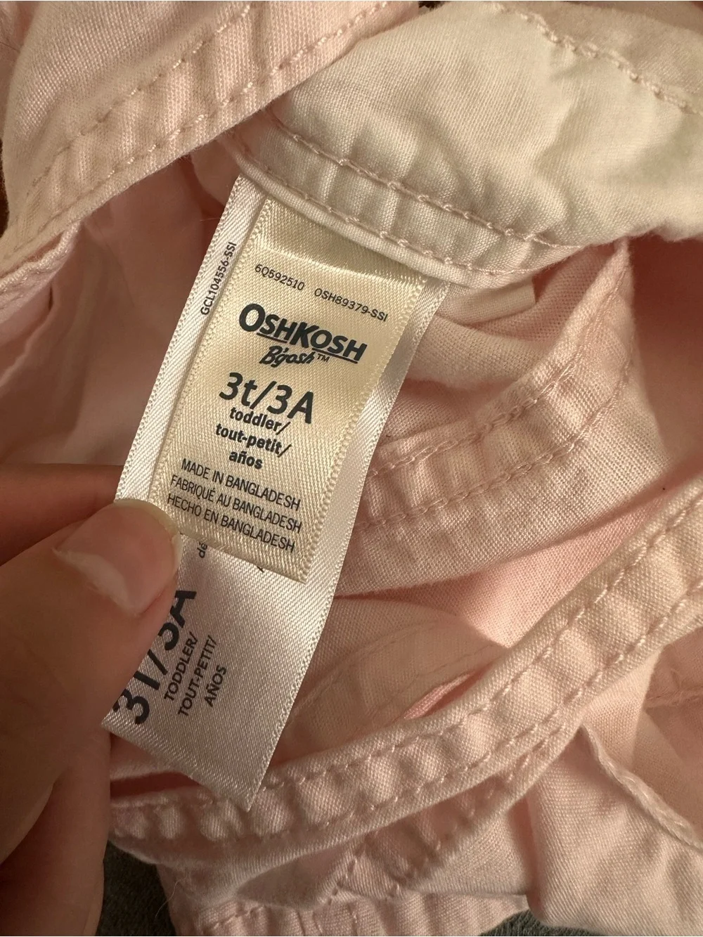 Girls 3T baby pink Oshkosh shortalls